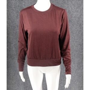 Vuori Women's Long Sleeve Crewneck Sweatshirt in Burgundy